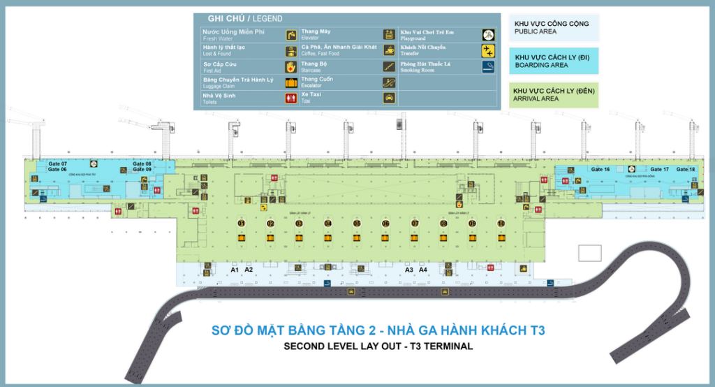 SƠ ĐỒ GA QUỐC NỘI SÂN BAY TÂN SƠN NHẤT (T3)